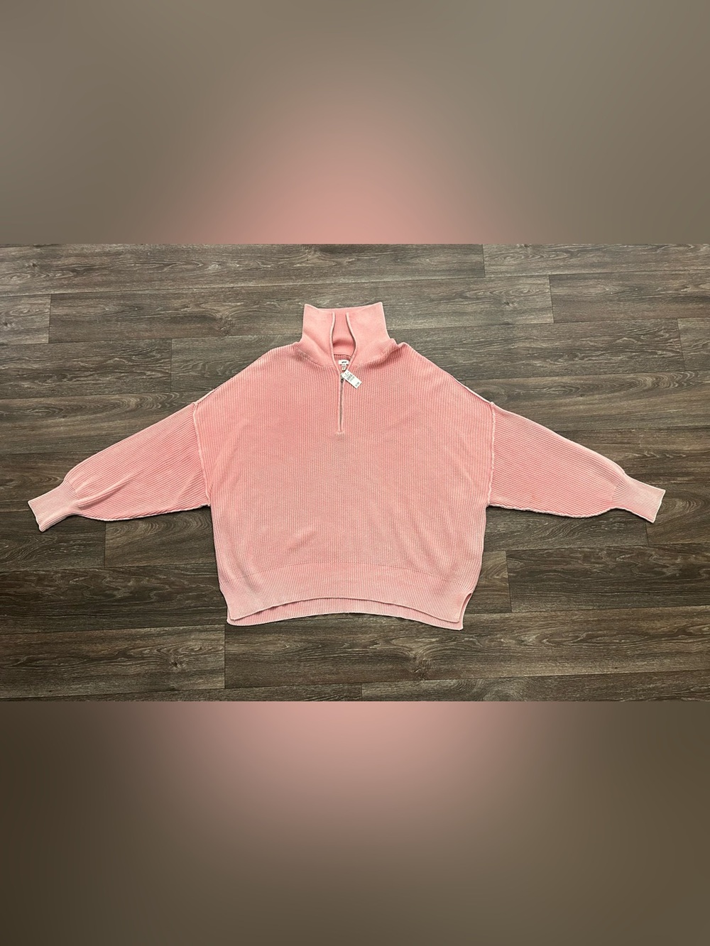 NWT Aerie Beyond Quarter Zip sweater, pink, 100% cotton